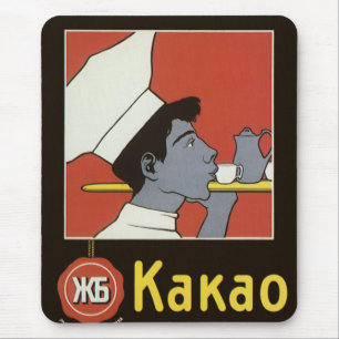 Vintage-Produktlabel, russische heiße Schokolade K Mousepad