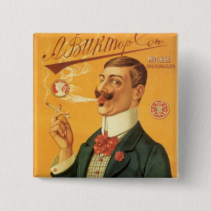 Vintage-Produktlabel, russischer Zigarettentabak Button