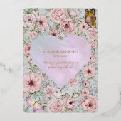 Vintage Programmkarte für den Peony Foil Folieneinladung (Rückseite)