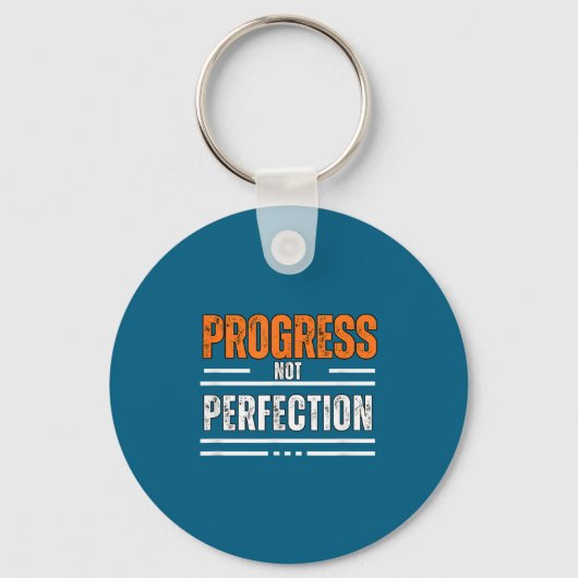 Vintage Progress Not Perfection Motivational Phras Schlüsselanhänger (Vorderseite)