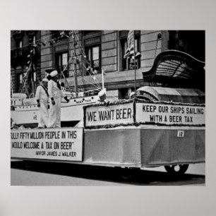 Vintage Prohibition Bier, Wir wollen Bier Prohibit Poster