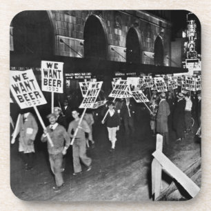Vintage-Prohibitionsbier, Wir wollen Bier, histori Getränkeuntersetzer