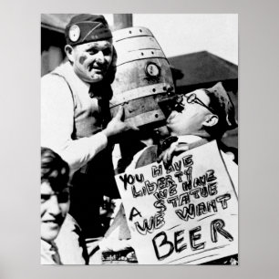 Vintage-Prohibitionsbier, Wir wollen Bier Prohibit Poster