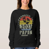 Vintage Promoted To Papaw 2023 Sweatshirt (Vorderseite)