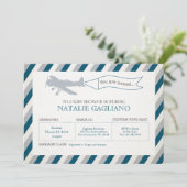 Vintage Propeller-Flugzeug-Babydusche Einladung (Stehend Vorderseite)