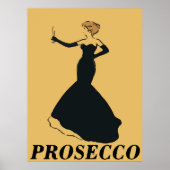 Vintage Prosecco-Frau Poster (Vorne)