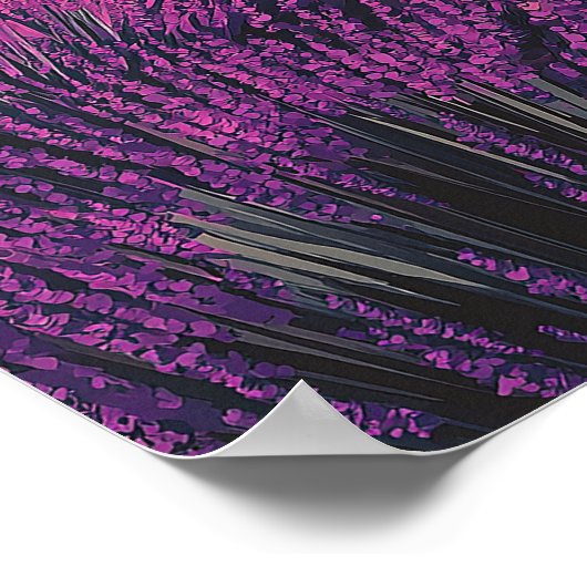 Vintage Provence Lavender Fields Poster (Ecke)