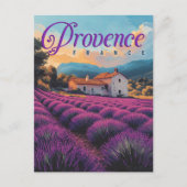 Vintage Provence Lavender Fields Postkarte (Vorderseite)