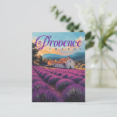 Vintage Provence Lavender Fields Postkarte (Stehend Vorderseite)
