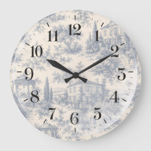 vintage Provence-Muster Große Wanduhr