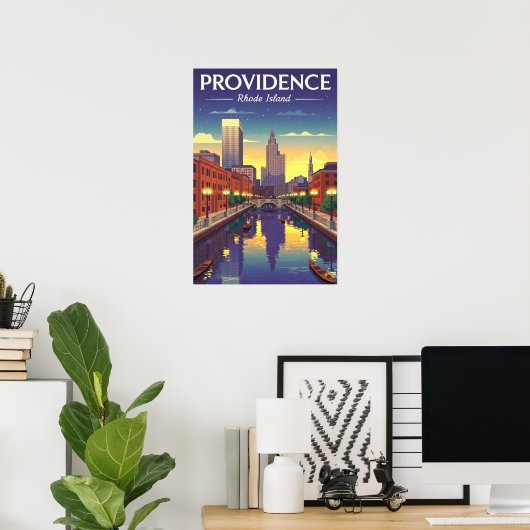 Vintage Providence Rhode Island Poster (Heimbüro)