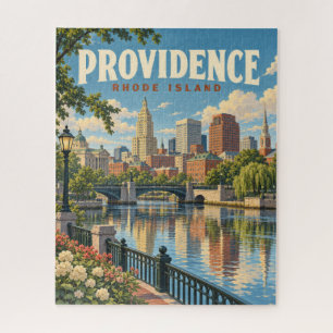 Vintage Providence Rhode Island Uferpromenade Puzzle