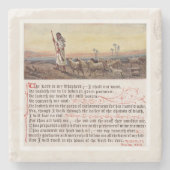 Vintage Psalm 23 Biblical Scripture  Steinuntersetzer (Vorderseite)