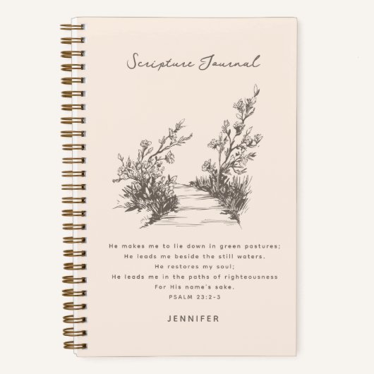 Vintage Psalm 23 Personalisiertes Schriftjournal Notizblock (Vorderseite)
