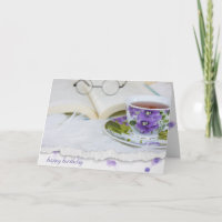 Vintage Psy-Teetasse auf Pelz mit Buch