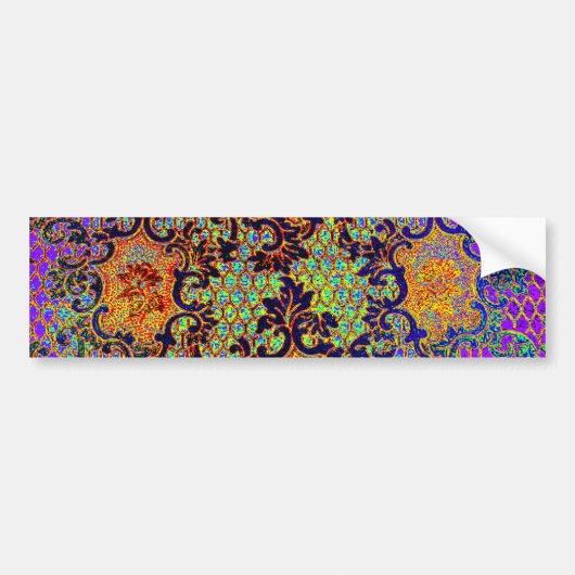 Vintage Psychedelic Fine Wallpaper Floral Pattern Autoaufkleber (Vorne)