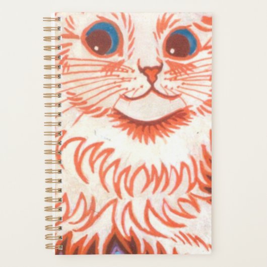 Vintage psychedelische Katze von Louis Wain Planer (Vorderseite)