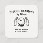 Vintage Psychische Mittelkristall-Visitenkarte Quadratische Visitenkarte (Vorderseite)