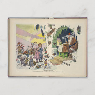 Vintage Puck Magazin Weihnachten: Eine Weihnachtsn Postkarte