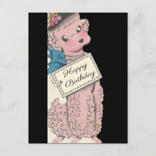 Vintage-Pudel Frohe Geburtstag Postkarte