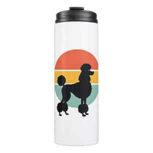 Vintage Pudel Sonnenuntergang Retro Hund Silhouett Thermosbecher