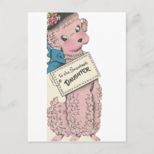 Vintage-Pudel-Tochter Postkarte
