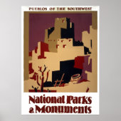 Vintage Pueblos des Südwest-Nationalparks Poster (Vorne)