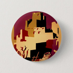 Vintage Pueblos des Südwestens WPA Poster Art Button