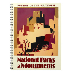 Vintage Pueblos des Südwestens WPA Poster Art Notizblock