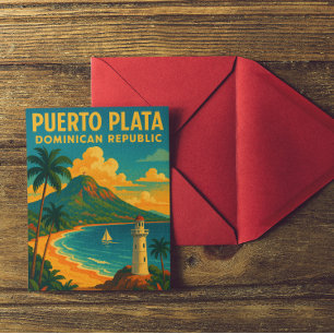 Vintage Puerto Plata Dominikanische Republik Postkarte
