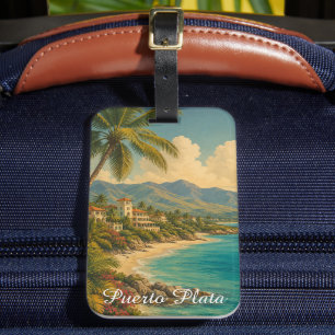 Vintage Puerto Plata Dominikanische Republik Tropi Gepäckanhänger