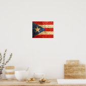 Vintage puerto-ricanische Flagge mit Kratzern und  Poster (Küche)