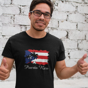Vintage Puerto Rico Flag Coqui Boricua T-Shirt
