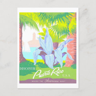 Vintage Puerto Rico Reiseplakat Postkarte