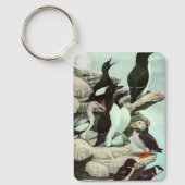 Vintage Puffins und Wasservögel von Louis Futes Schlüsselanhänger (Vorderseite)