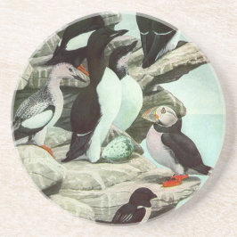 Vintage Puffins und Wasservögel von Louis Futes Untersetzer
