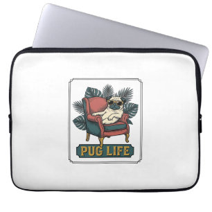 Vintage Pug Leben Coole Hunde Sonnenbrille Design_ Laptopschutzhülle