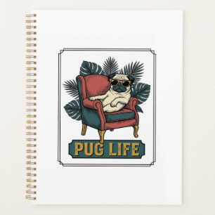 Vintage Pug Leben Coole Hunde Sonnenbrille Design_ Planer