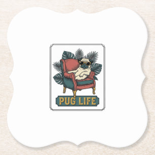Vintage Pug Leben Coole Hunde Sonnenbrille Design_ Untersetzer