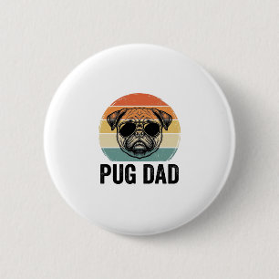 Vintage-Pug-Vater-Gravur-Hunde-Liebhaber-Design_1 Button