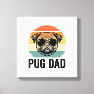 Vintage-Pug-Vater-Gravur-Hunde-Liebhaber-Design_1 Leinwanddruck