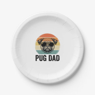 Vintage-Pug-Vater-Gravur-Hunde-Liebhaber-Design_1 Pappteller