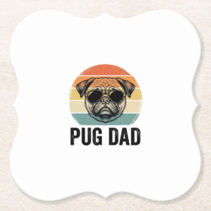 Vintage-Pug-Vater-Gravur-Hunde-Liebhaber-Design_1 Untersetzer