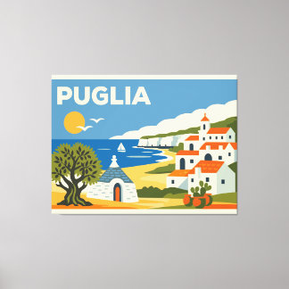 Vintage Puglia Italy Travel Poster  Leinwanddruck