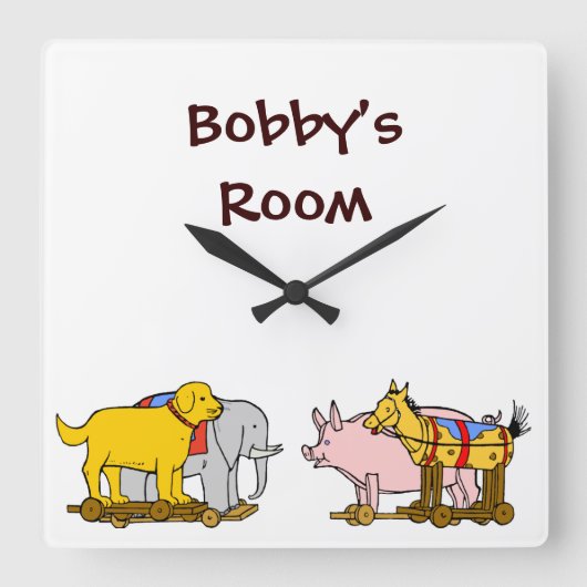 Vintage Pull-Toys - benutzerdefinierte Uhr (Vorderseite)