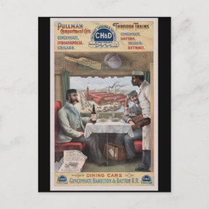 Vintage-Pullman-Waggons Postkarte