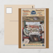 Vintage Pullman-Zugwagen Postkarte (Vorne/Hinten)