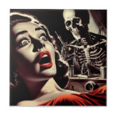 Vintage-Pulp-Horror-Frau Fliese (Vorderseite)