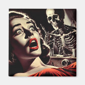 Vintage-Pulp-Horror-Frau Magnet (Vorne)