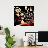 Vintage-Pulp-Horror-Frau Poster (Heimbüro)